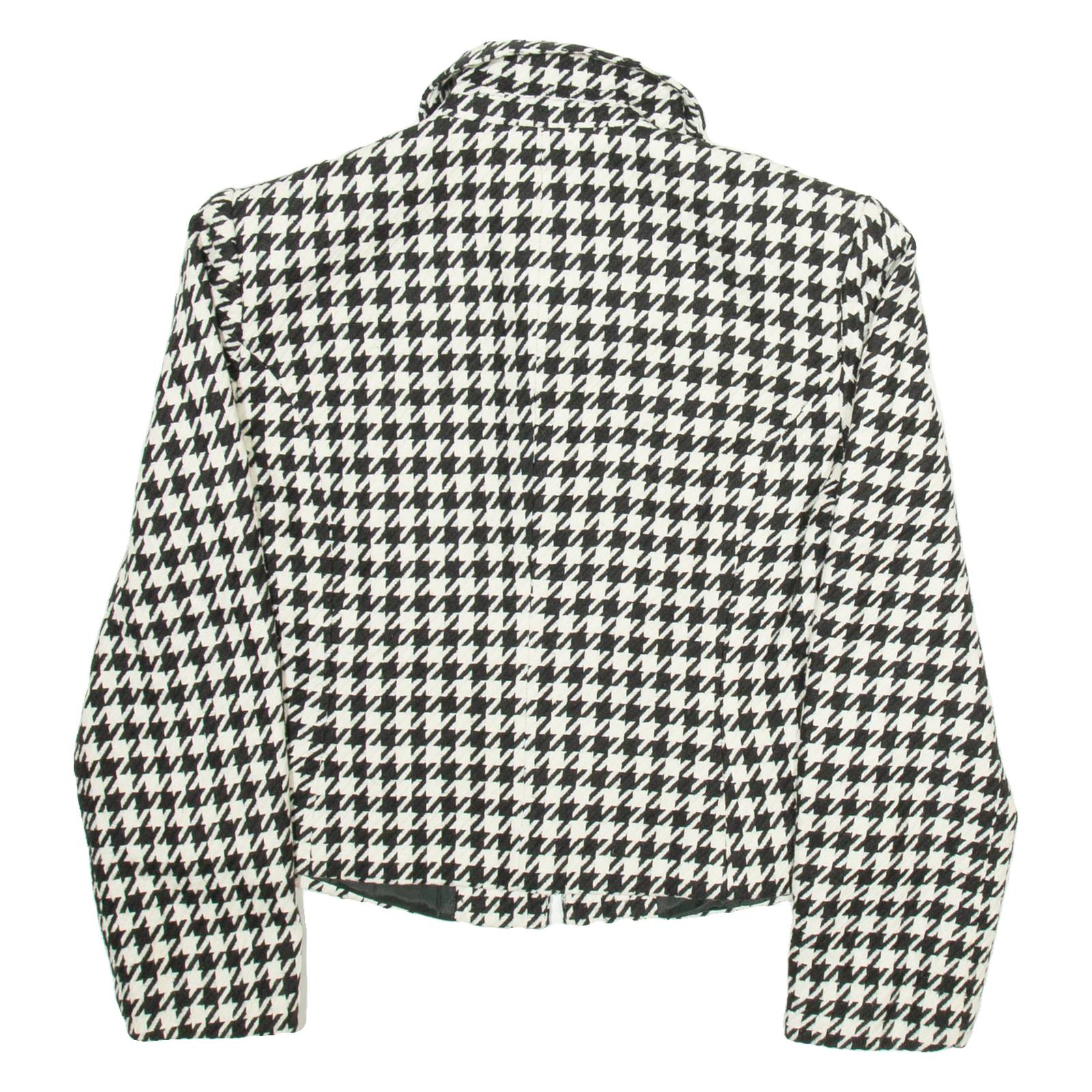 ASHLEY BROOKE Womens Blazer Jacket White Houndstooth S