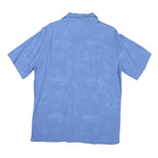 BATICK BAY Mens Blue Rayon Shirt M Palm Leaf Print Casual Short Sleeve
