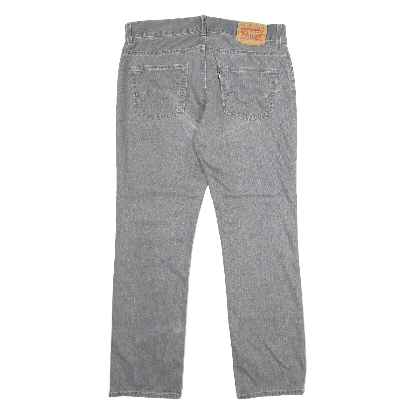 LEVI'S 511 Slim Mens Jeans Grey Slim Straight Denim Medium W34 L30 Classic Fit