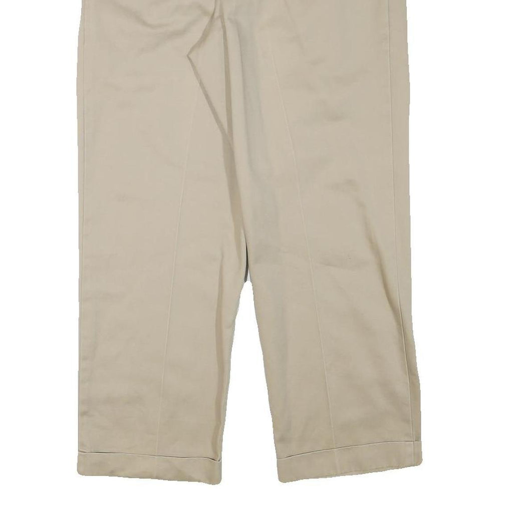 DOCKERS Mens Cotton Blend Beige Relaxed Straight Leg Trousers W31 L27 Casual
