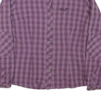 JACK WOLFSKIN Womens Purple Plaid Shirt M Polyester Blend Outdoor Casual