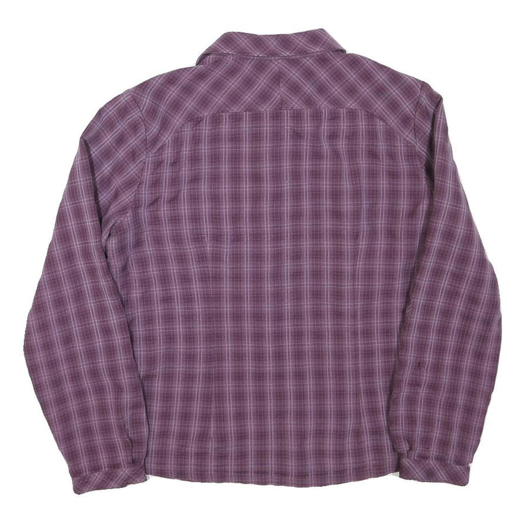 JACK WOLFSKIN Womens Purple Plaid Shirt M Polyester Blend Outdoor Casual