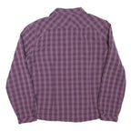 JACK WOLFSKIN Womens Purple Plaid Shirt M Polyester Blend Outdoor Casual