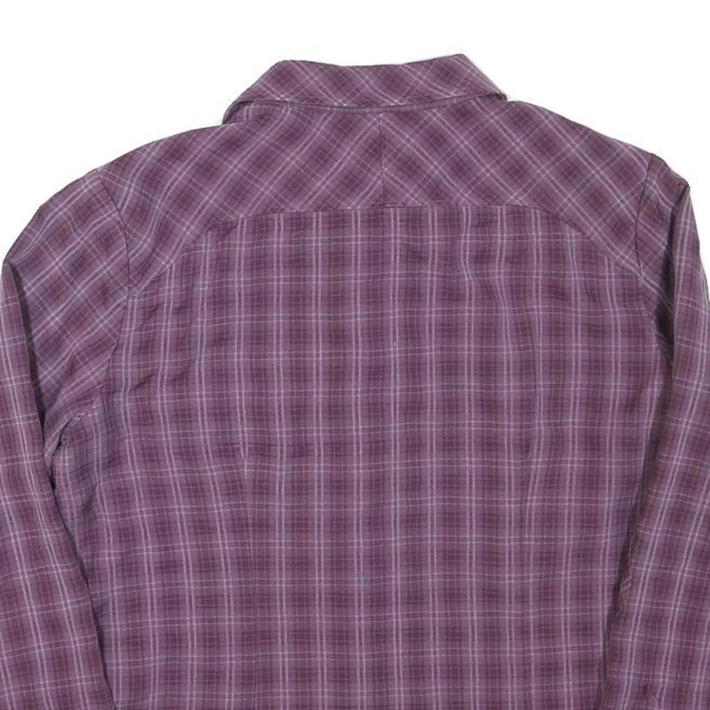 JACK WOLFSKIN Womens Purple Plaid Shirt M Polyester Blend Outdoor Casual