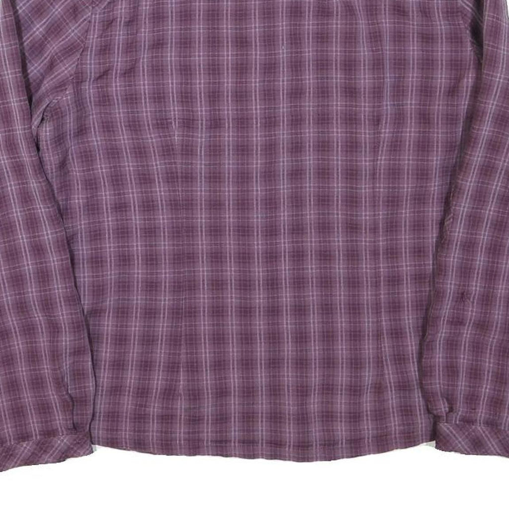 JACK WOLFSKIN Womens Purple Plaid Shirt M Polyester Blend Outdoor Casual