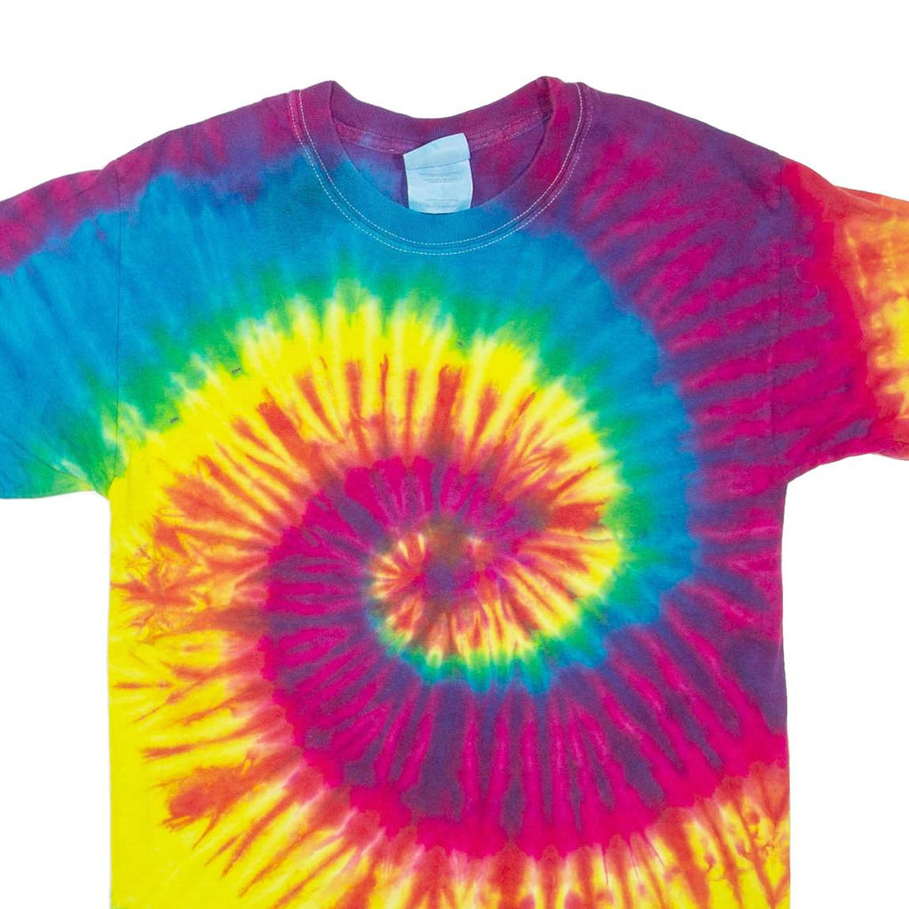 HANES Mens Tie Dye T-Shirt Red Crew Neck S