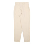 Womens Slim Cream Polyester Trousers W25 L28 Zip Closure Stylish Fit