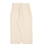 Womens Slim Cream Polyester Trousers W25 L28 Zip Closure Stylish Fit