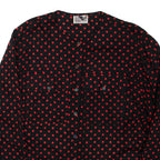 THE LEGEND Womens Printed Top Black Long Sleeve Spotted L