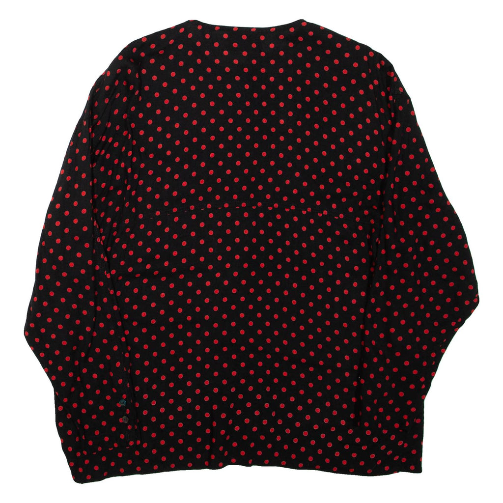 THE LEGEND Womens Printed Top Black Long Sleeve Spotted L