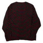 THE LEGEND Womens Printed Top Black Long Sleeve Spotted L