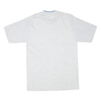 LAT Mens White & Blue Modern T-Shirt L Short Sleeve Crew Neck Cotton Blend