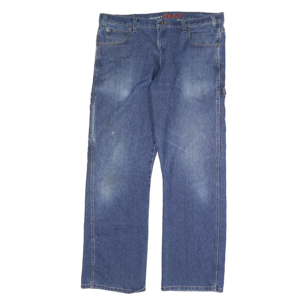 DICKIES Mens Regular Blue Denim Jeans W38 L30 Workwear Zip Closure Relaxed