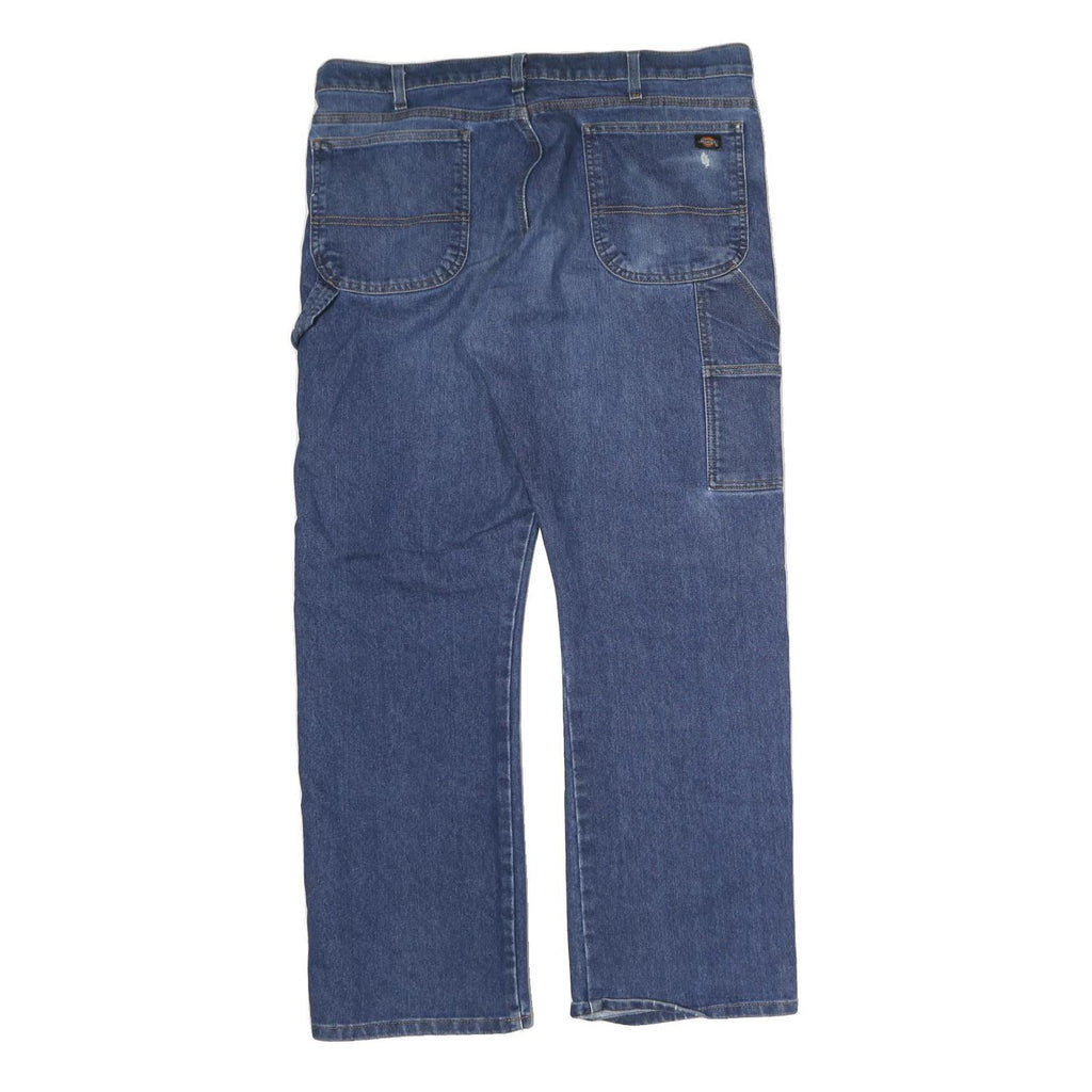 DICKIES Mens Regular Blue Denim Jeans W38 L30 Workwear Zip Closure Relaxed