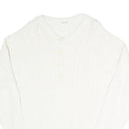 Womens White Plain Pullover Jumper V-Neck Basic Knit L Viscose Blend Soft