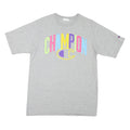 CHAMPION Mens Grey Colourblock Graphic T-Shirt L Short Sleeve Crew Neck