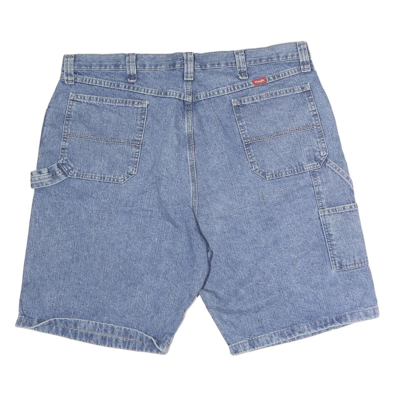 WRANGLER Mens Denim Blue Casual Cargo Shorts XL W40 Cotton Workwear
