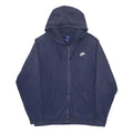 NIKE Mens Blue Full Zip Hoodie 2XL Cotton Blend Casual Sportswear