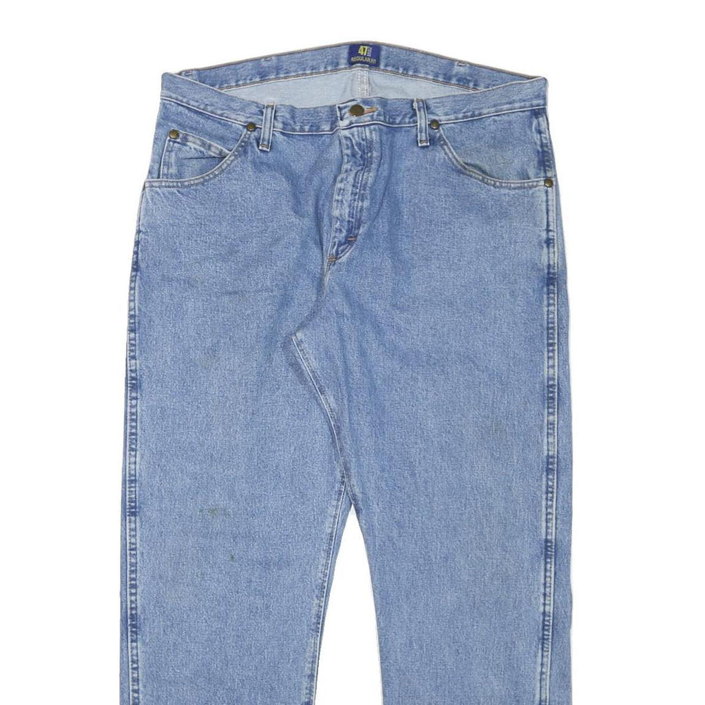 WRANGLER Mens Blue Regular Fit Straight Denim Jeans W37 L30 Classic Style