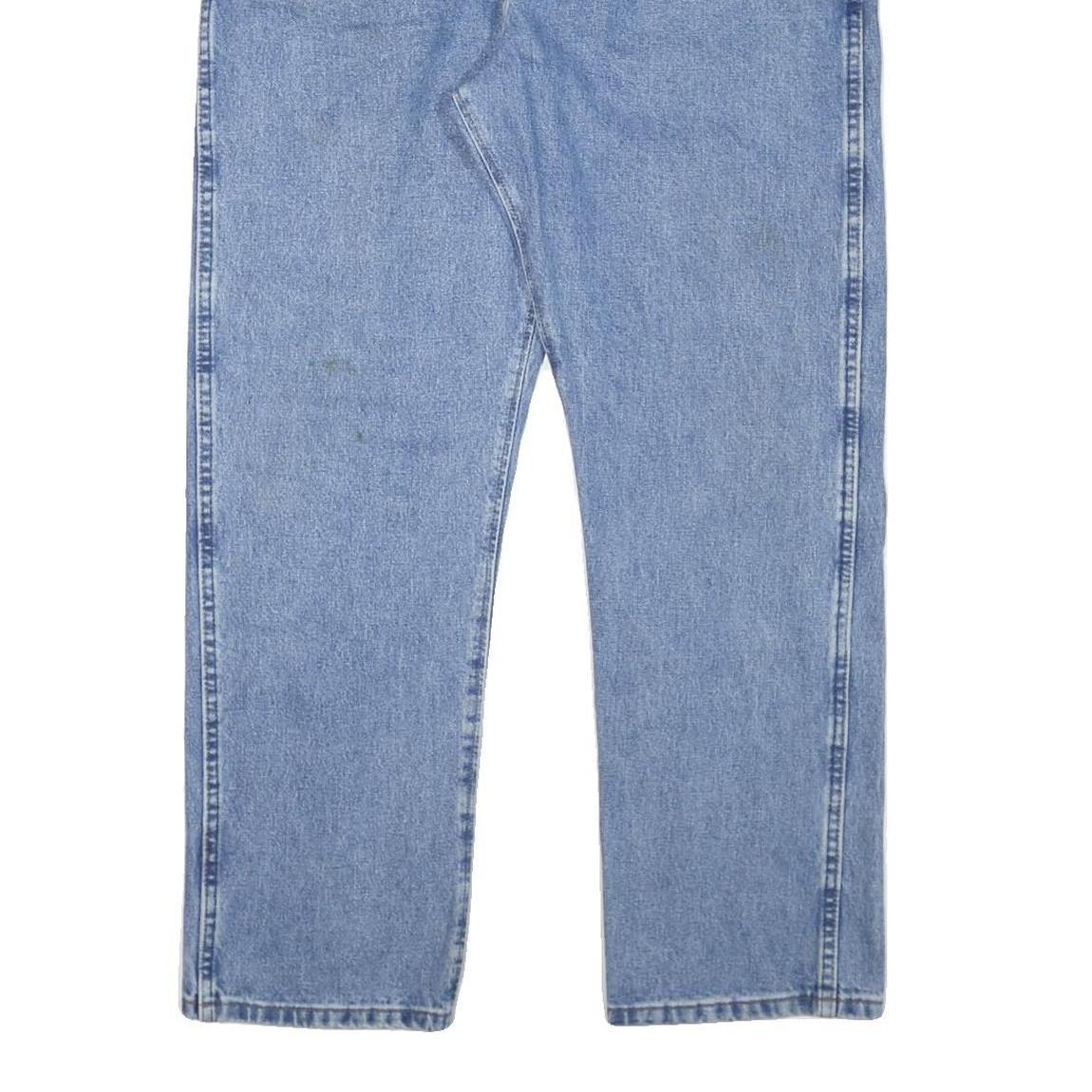 WRANGLER Mens Blue Regular Fit Straight Denim Jeans W37 L30 Classic Style