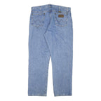 WRANGLER Mens Blue Regular Fit Straight Denim Jeans W37 L30 Classic Style