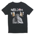 POETIC JUSTICE Mens Black Graphic T-Shirt S Short Sleeve Crew Neck Tupac Print