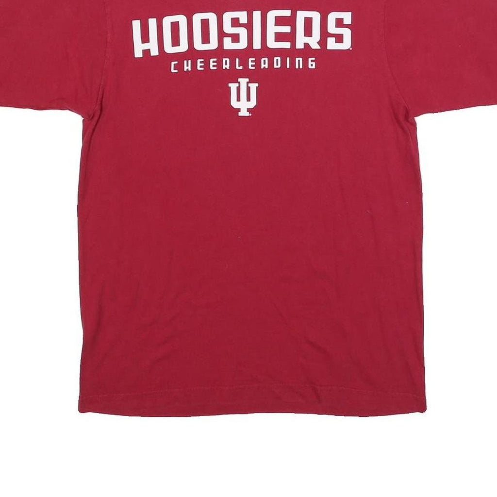 ADIDAS Mens Red Hoosiers Cheerleading Graphic T-Shirt S Short Sleeve Crew Neck