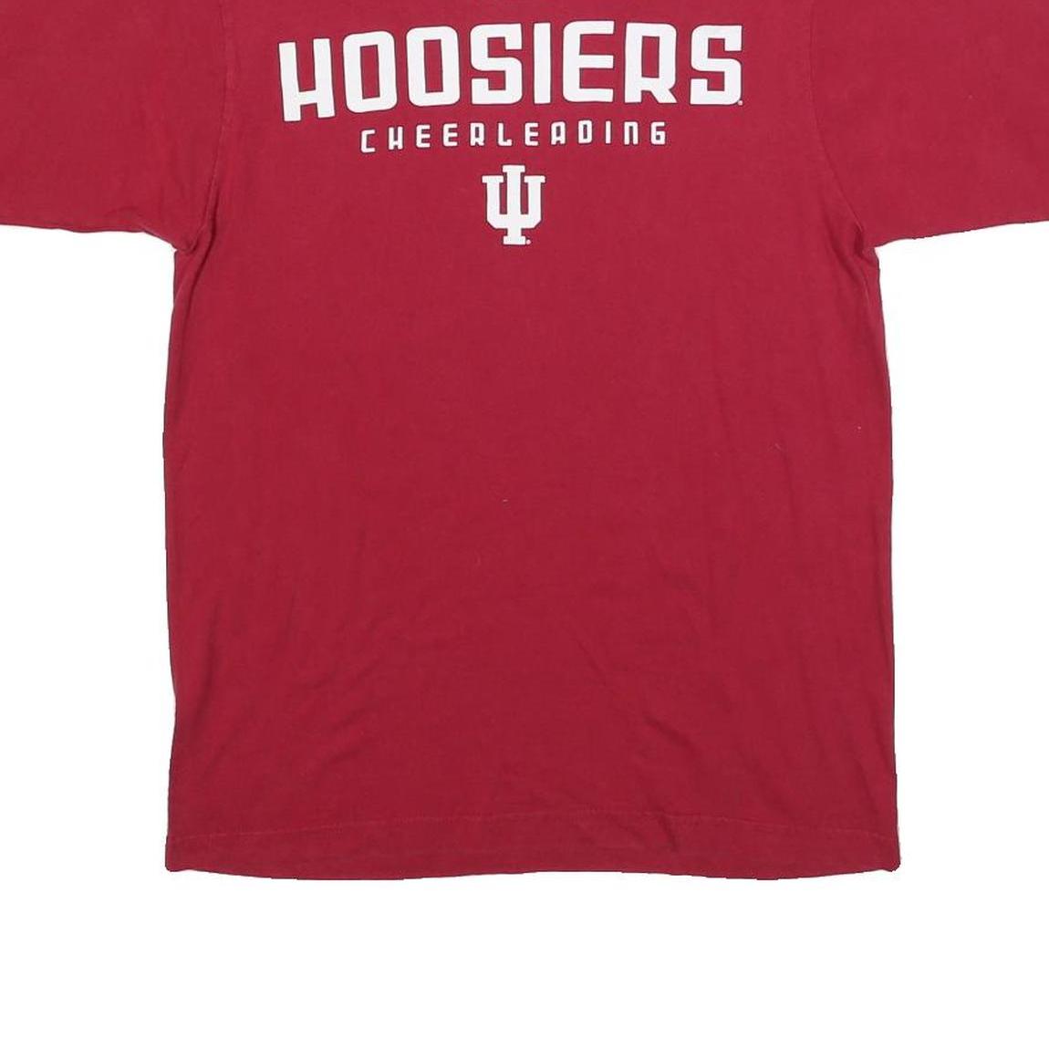 ADIDAS Mens Red Hoosiers Cheerleading Graphic T-Shirt S Short Sleeve Crew Neck