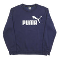 PUMA Mens Blue Navy Sweatshirt Crew Neck M Cotton Blend Pullover Sportswear