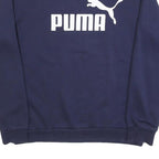 PUMA Mens Blue Navy Sweatshirt Crew Neck M Cotton Blend Pullover Sportswear