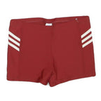ADIDAS Womens Shorts Red & White Slim S W28 Sportswear Logo Swimwear