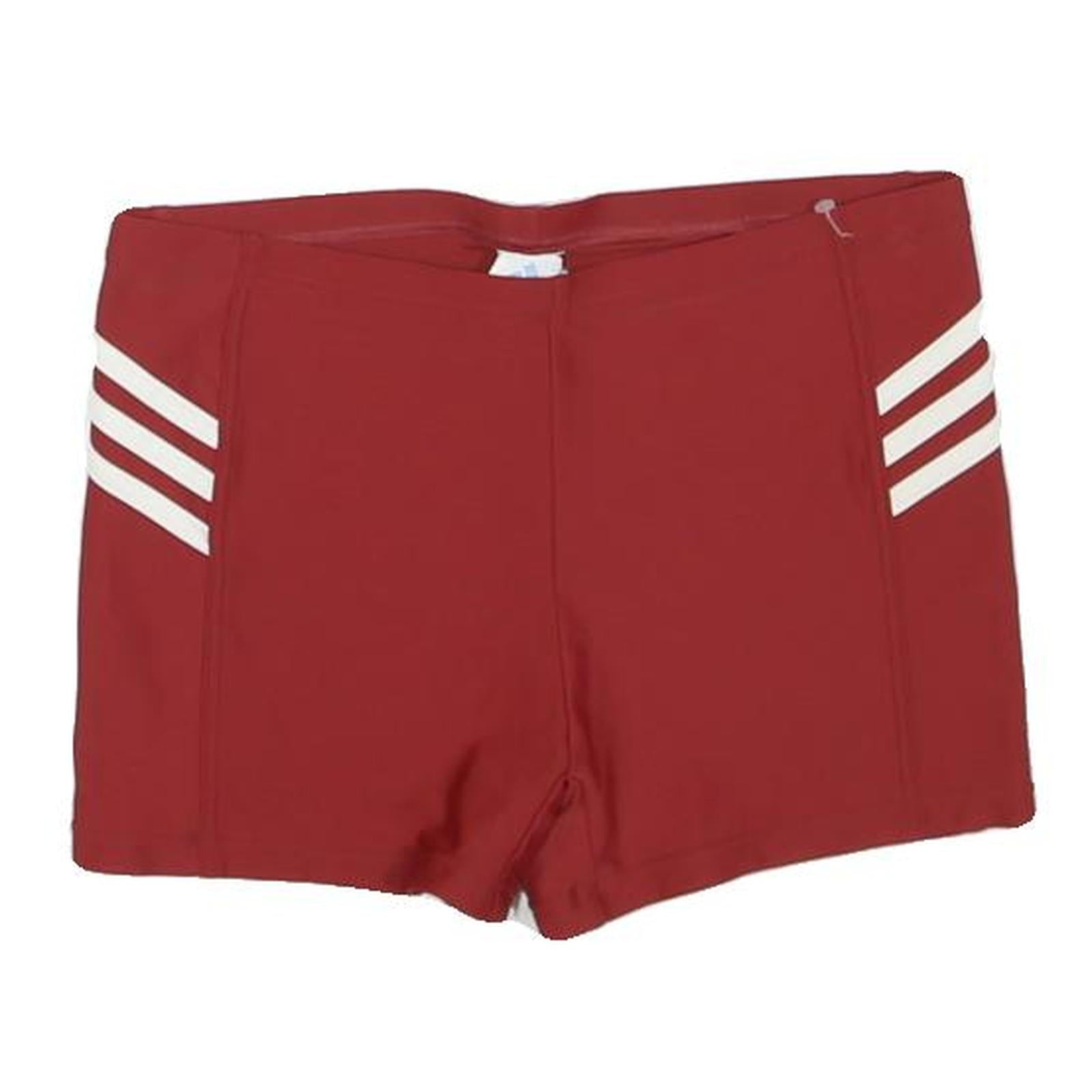 ADIDAS Womens Shorts Red & White Slim S W28 Sportswear Logo Swimwear