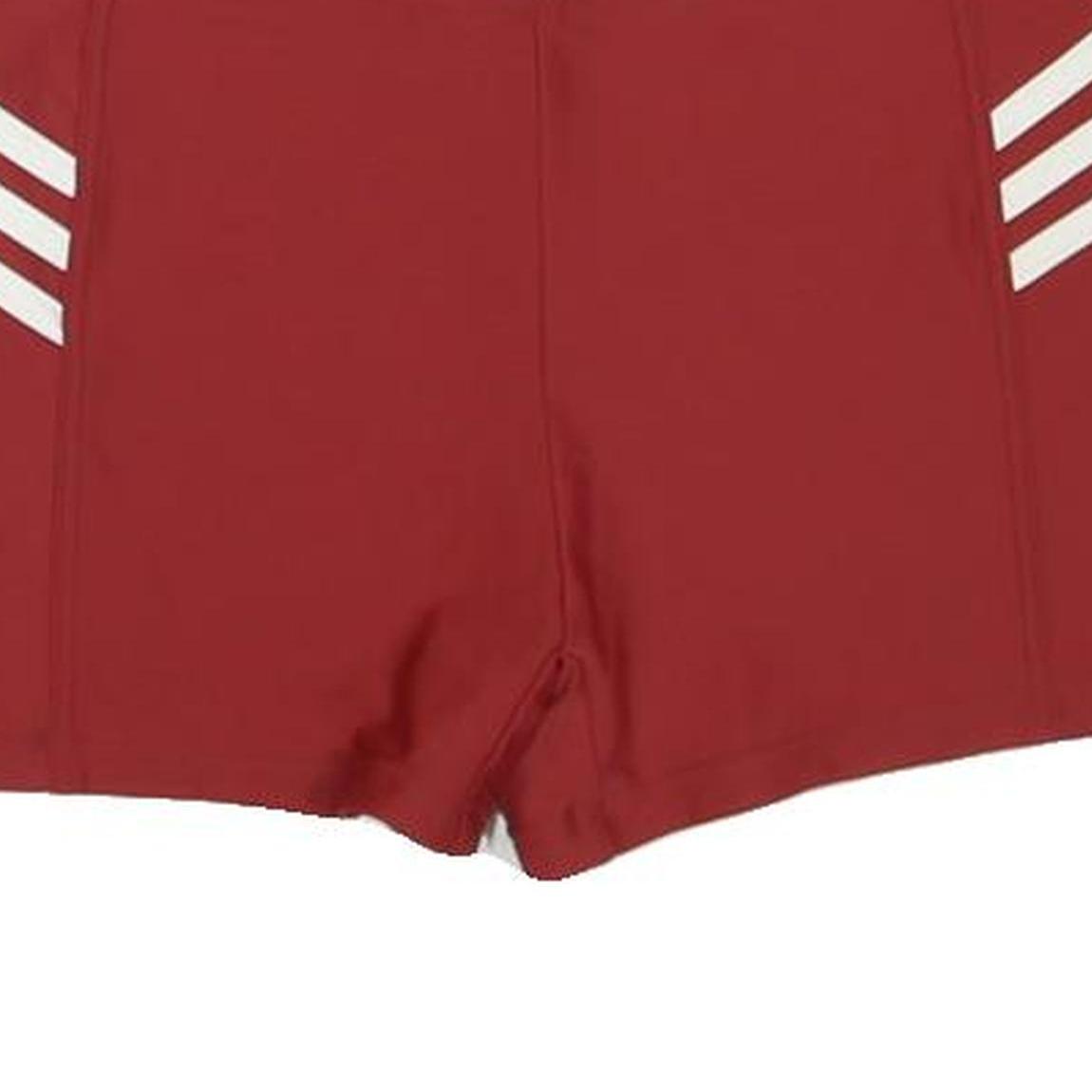 ADIDAS Womens Shorts Red & White Slim S W28 Sportswear Logo Swimwear
