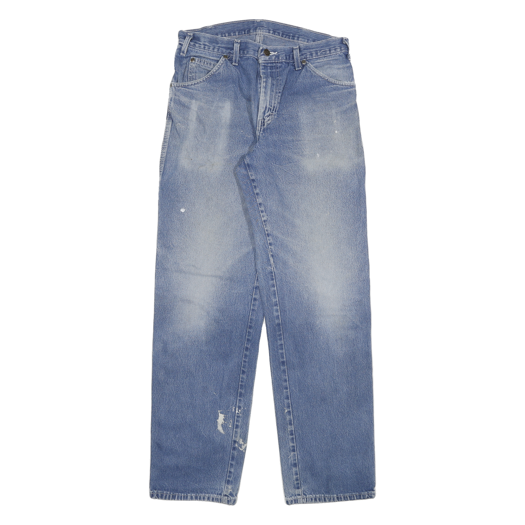 DICKIES Mens Jeans Blue Regular Straight Denim Medium W30 L32 Workwear Zip