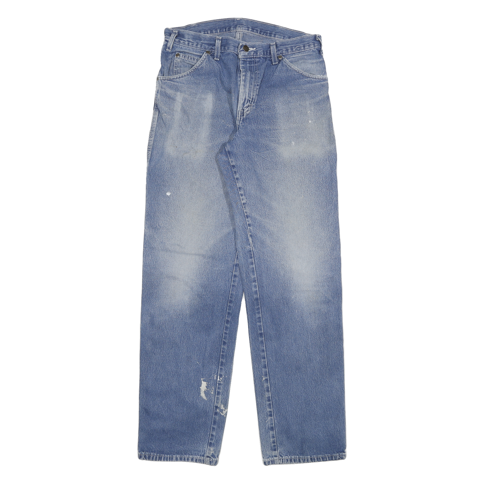 DICKIES Mens Jeans Blue Regular Straight Denim Medium W30 L32 Workwear Zip