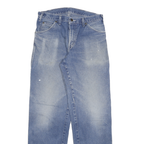 DICKIES Mens Jeans Blue Regular Straight Denim Medium W30 L32 Workwear Zip