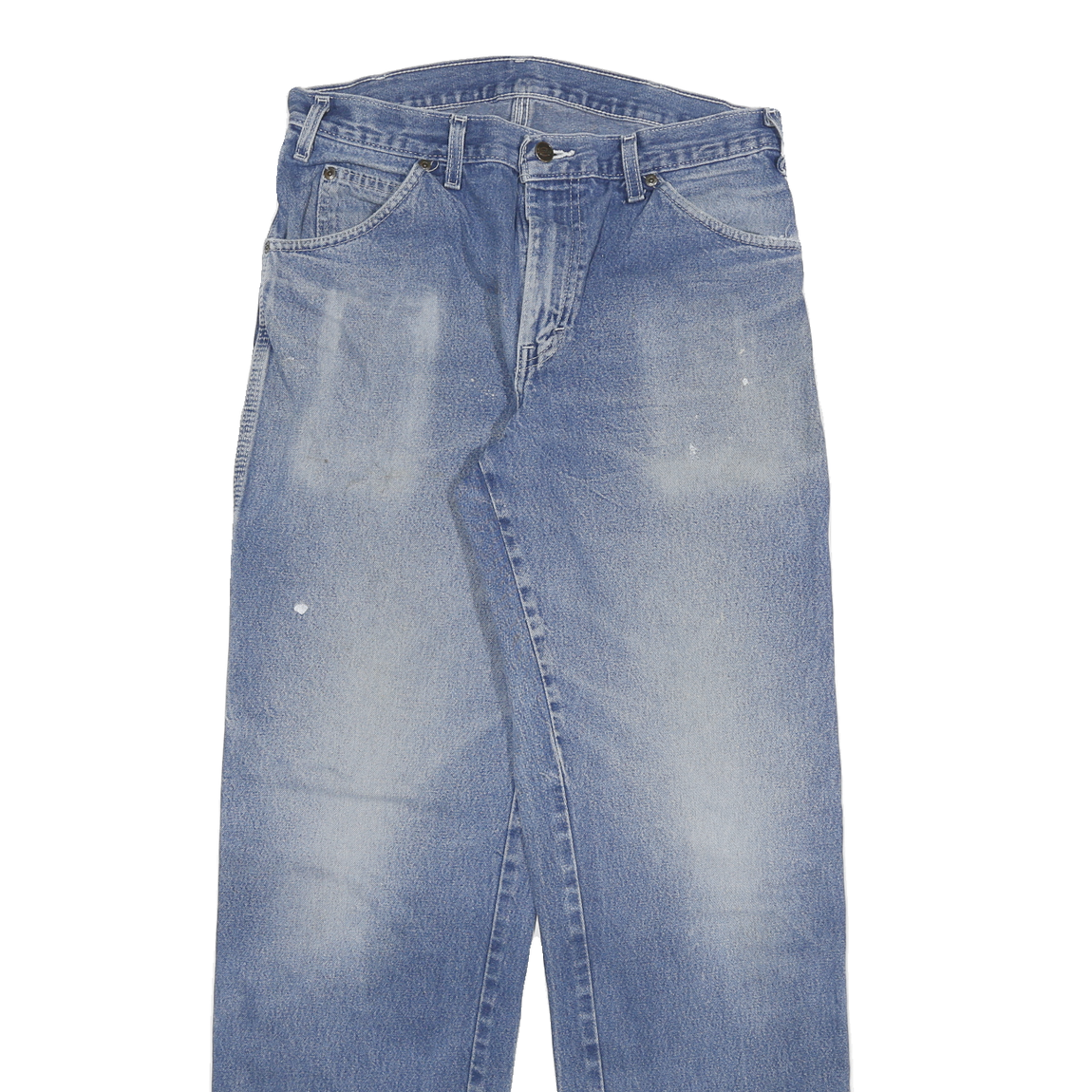 DICKIES Mens Jeans Blue Regular Straight Denim Medium W30 L32 Workwear Zip