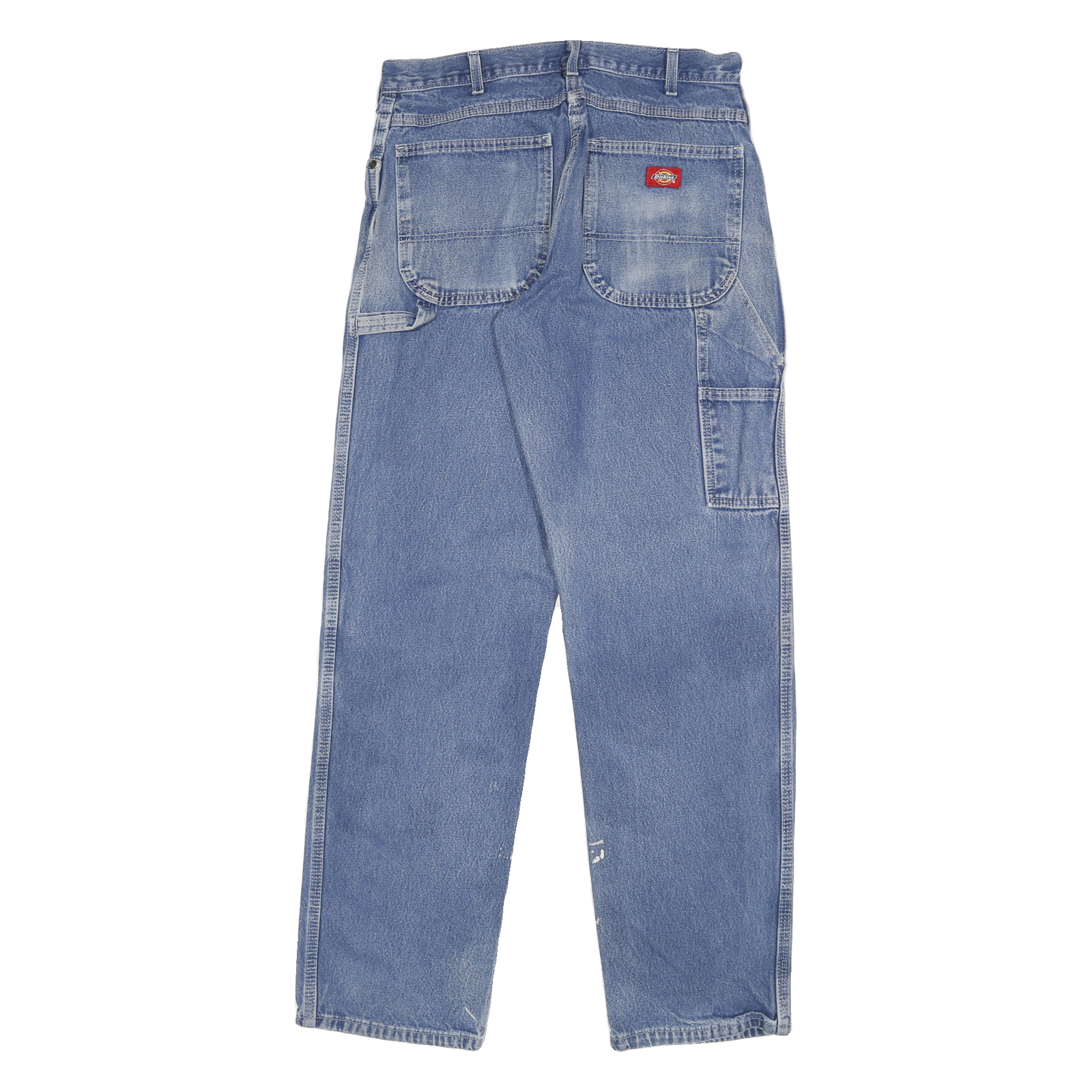 DICKIES Mens Jeans Blue Regular Straight Denim Medium W30 L32 Workwear Zip