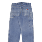 DICKIES Mens Jeans Blue Regular Straight Denim Medium W30 L32 Workwear Zip