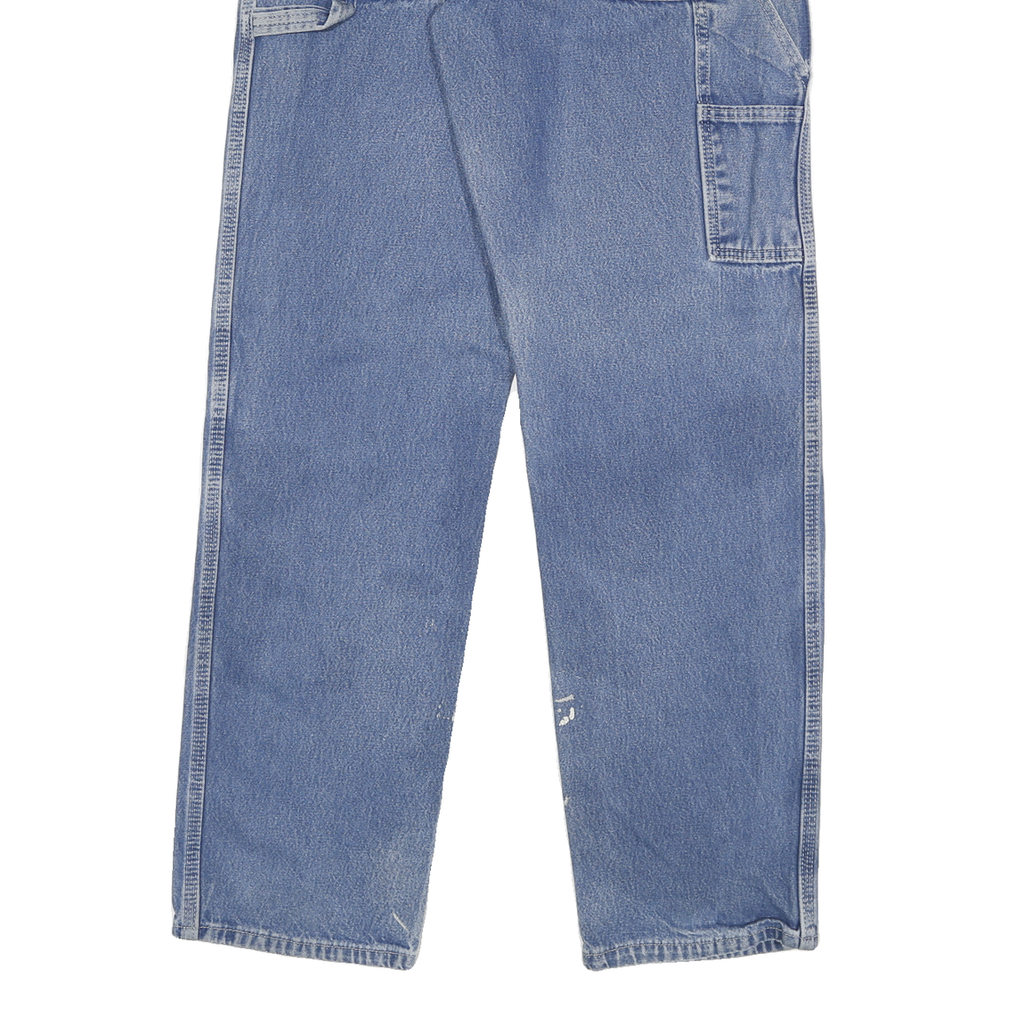 DICKIES Mens Jeans Blue Regular Straight Denim Medium W30 L32 Workwear Zip