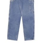 DICKIES Mens Jeans Blue Regular Straight Denim Medium W30 L32 Workwear Zip