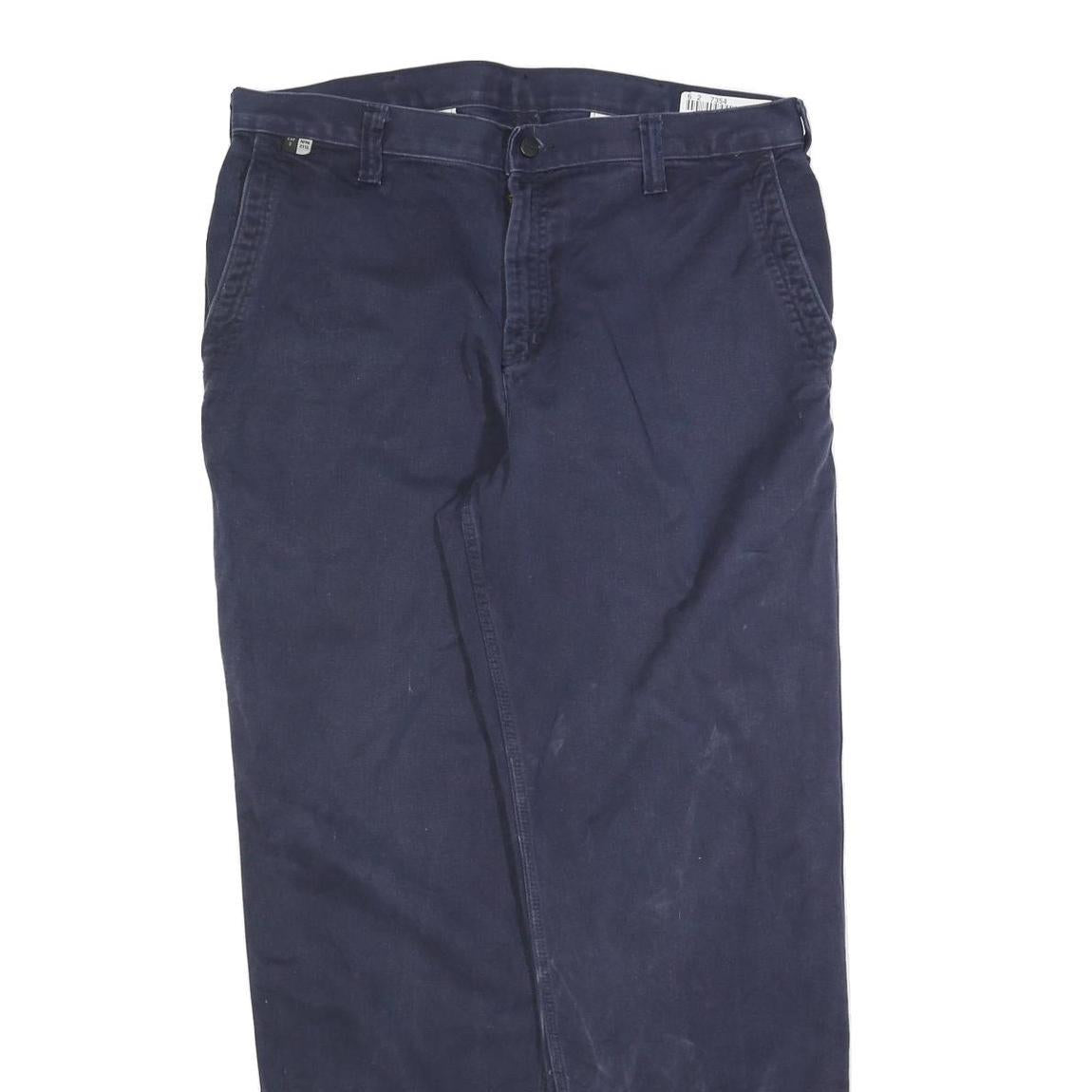 CARHARTT Mens Cotton Blend Blue Relaxed Straight Trousers W36 L34 Workwear