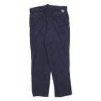 CARHARTT Mens Cotton Blend Blue Relaxed Straight Trousers W36 L34 Workwear