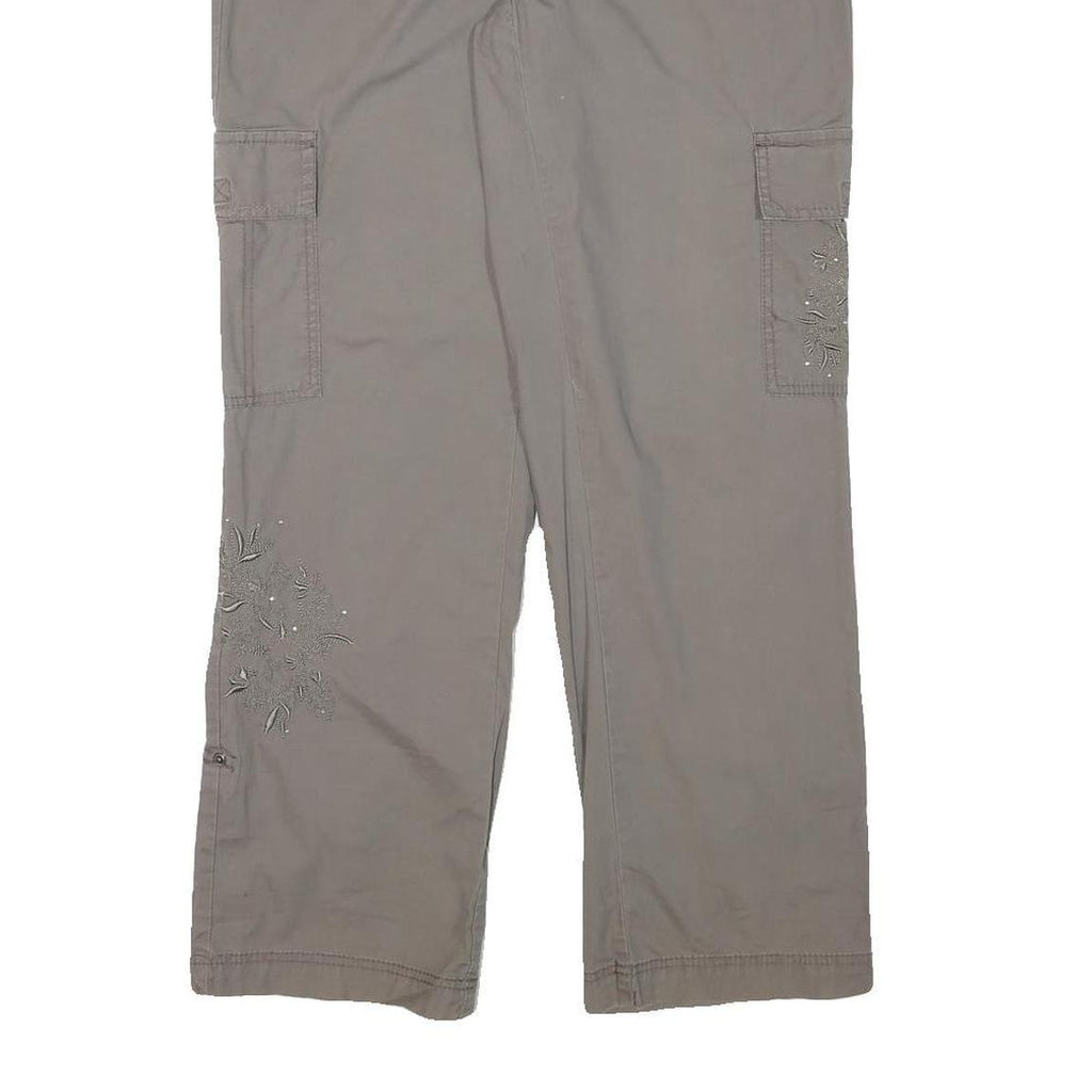 KHAKI AND CO Womens Cotton Blend Beige Regular Fit Straight Leg Trousers W32 L30