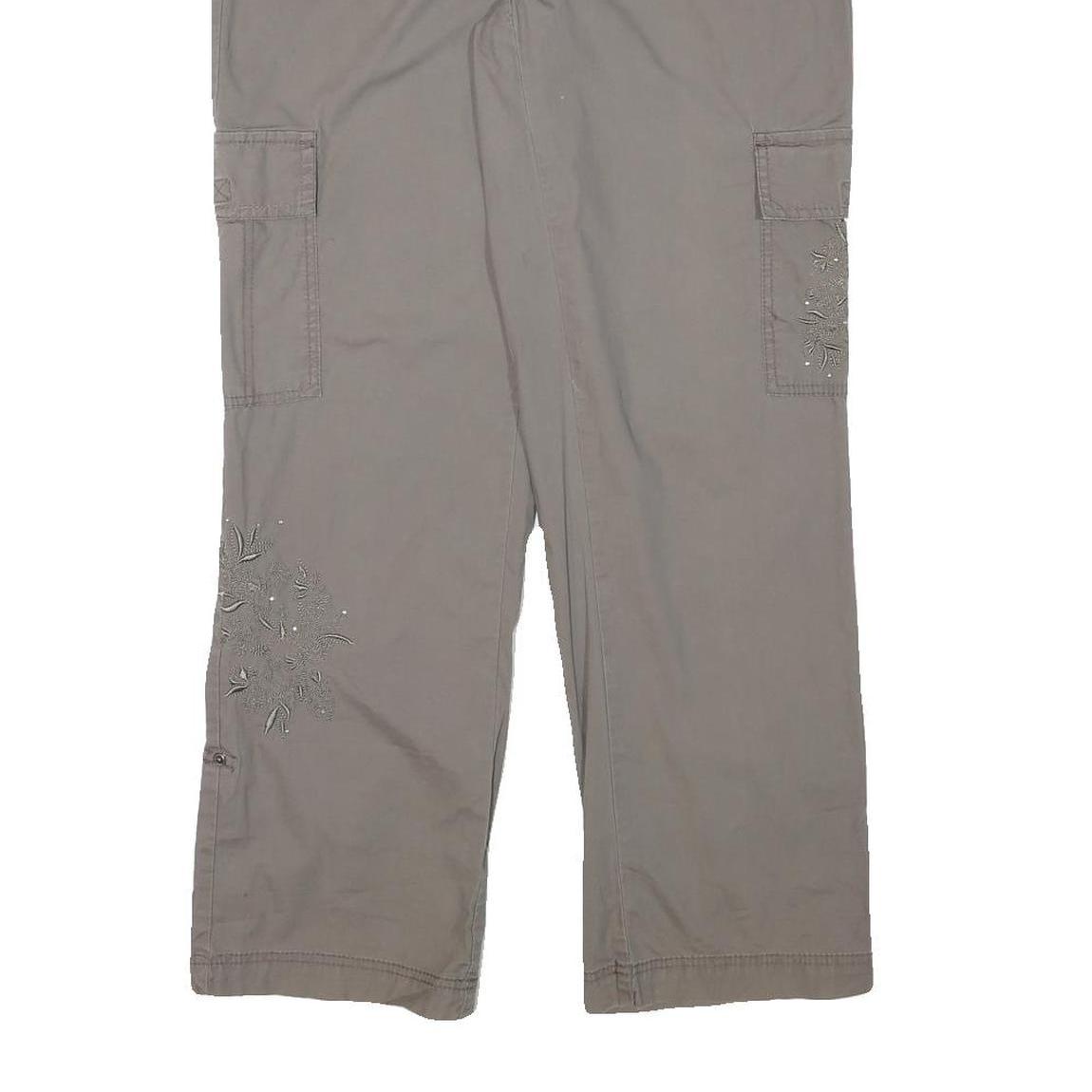 KHAKI AND CO Womens Cotton Blend Beige Regular Fit Straight Leg Trousers W32 L30