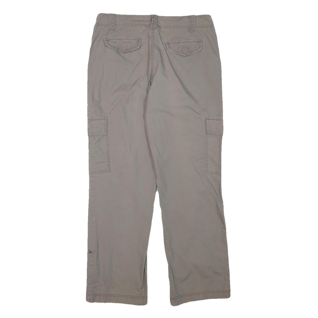 KHAKI AND CO Womens Cotton Blend Beige Regular Fit Straight Leg Trousers W32 L30