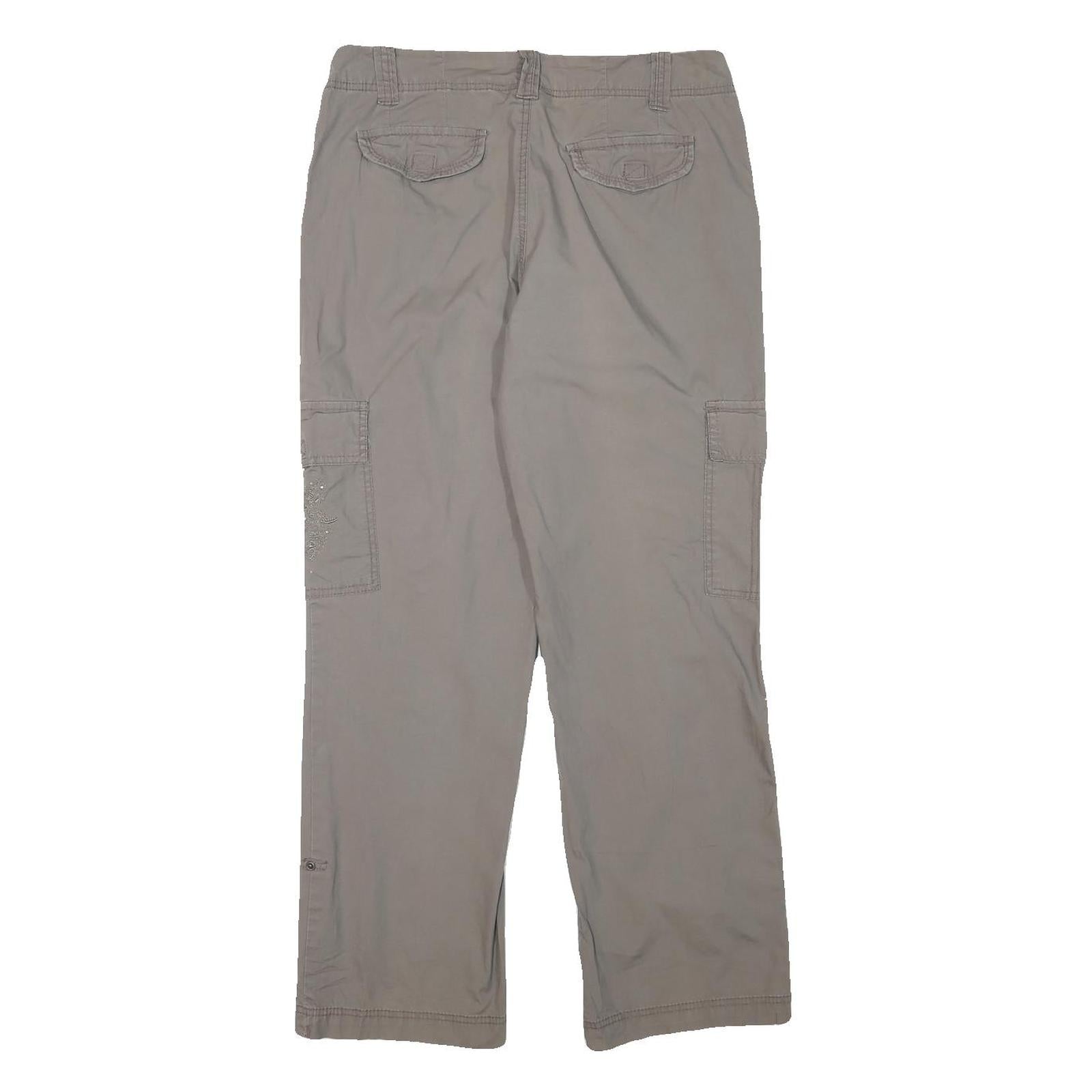 KHAKI AND CO Womens Cotton Blend Beige Regular Fit Straight Leg Trousers W32 L30