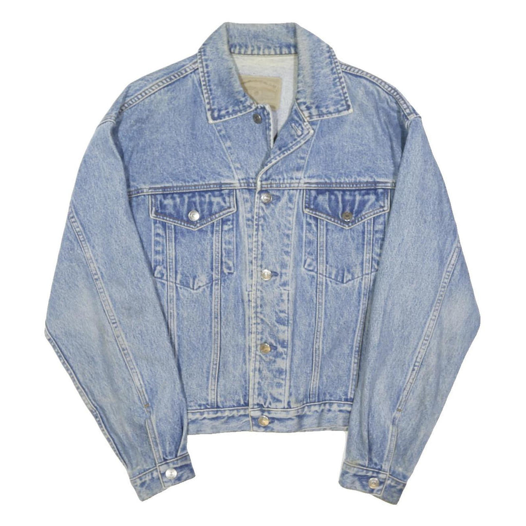 GAP Mens Blue Cotton Blend Denim Jacket S Button Closure Casual Lightweight