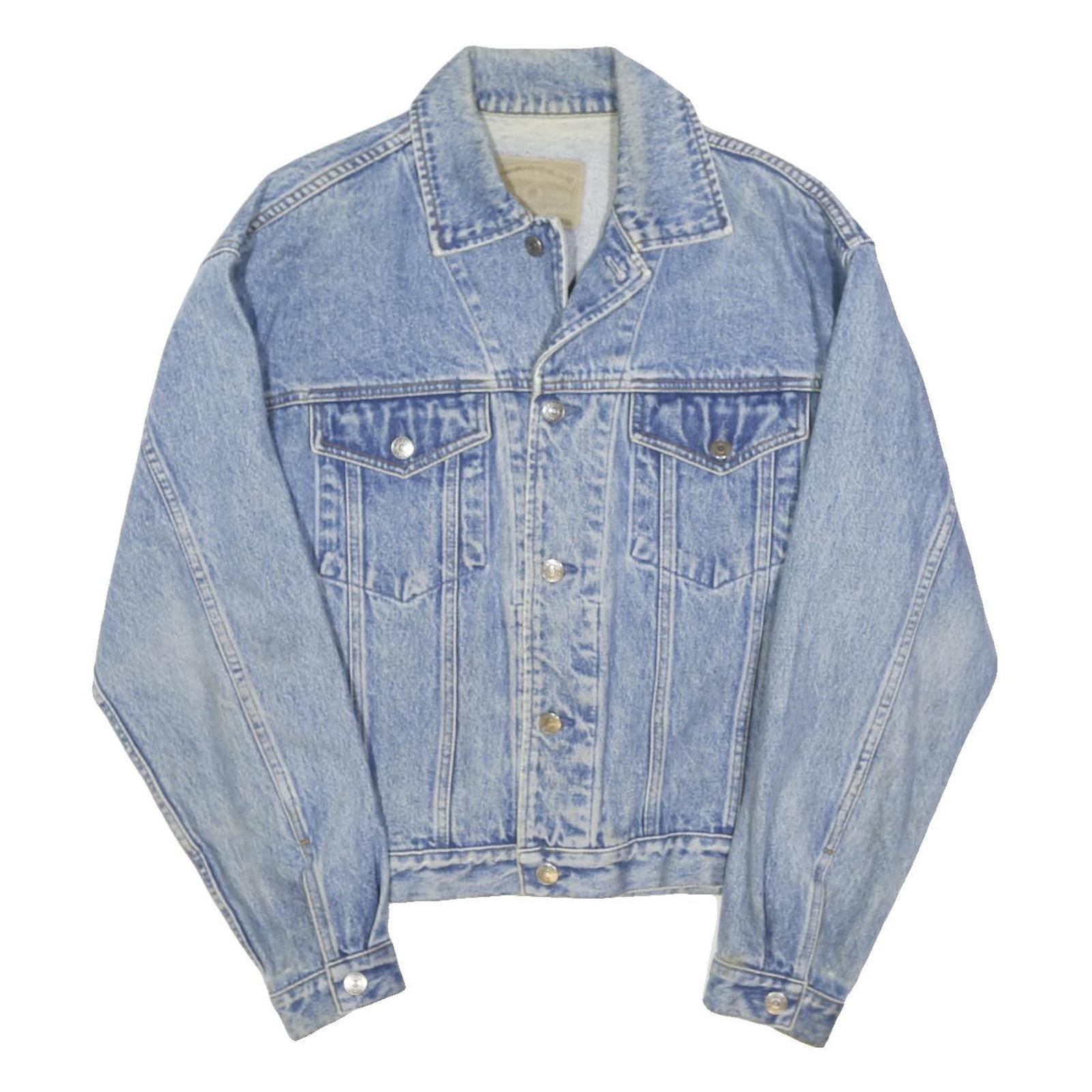 GAP Mens Blue Cotton Blend Denim Jacket S Button Closure Casual Lightweight