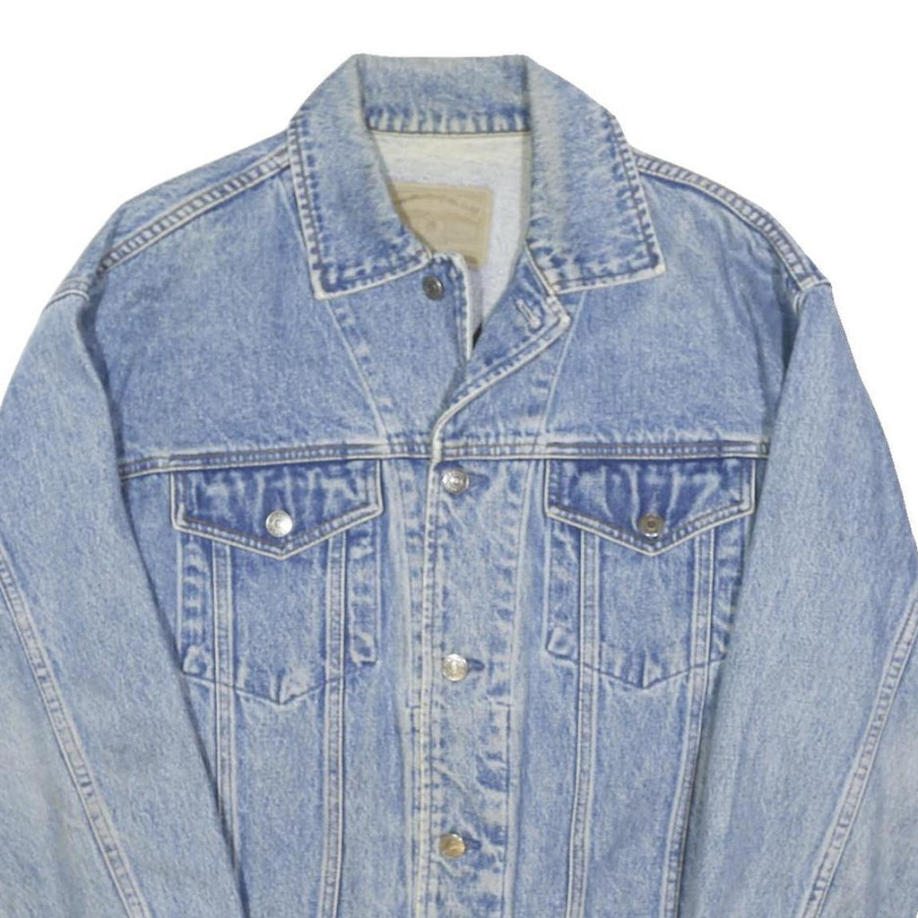 GAP Mens Blue Cotton Blend Denim Jacket S Button Closure Casual Lightweight